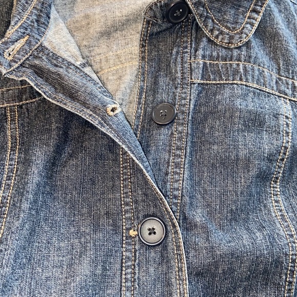 French Cuff Large Dark Blue Jean Jacket - Picture 9 of 9